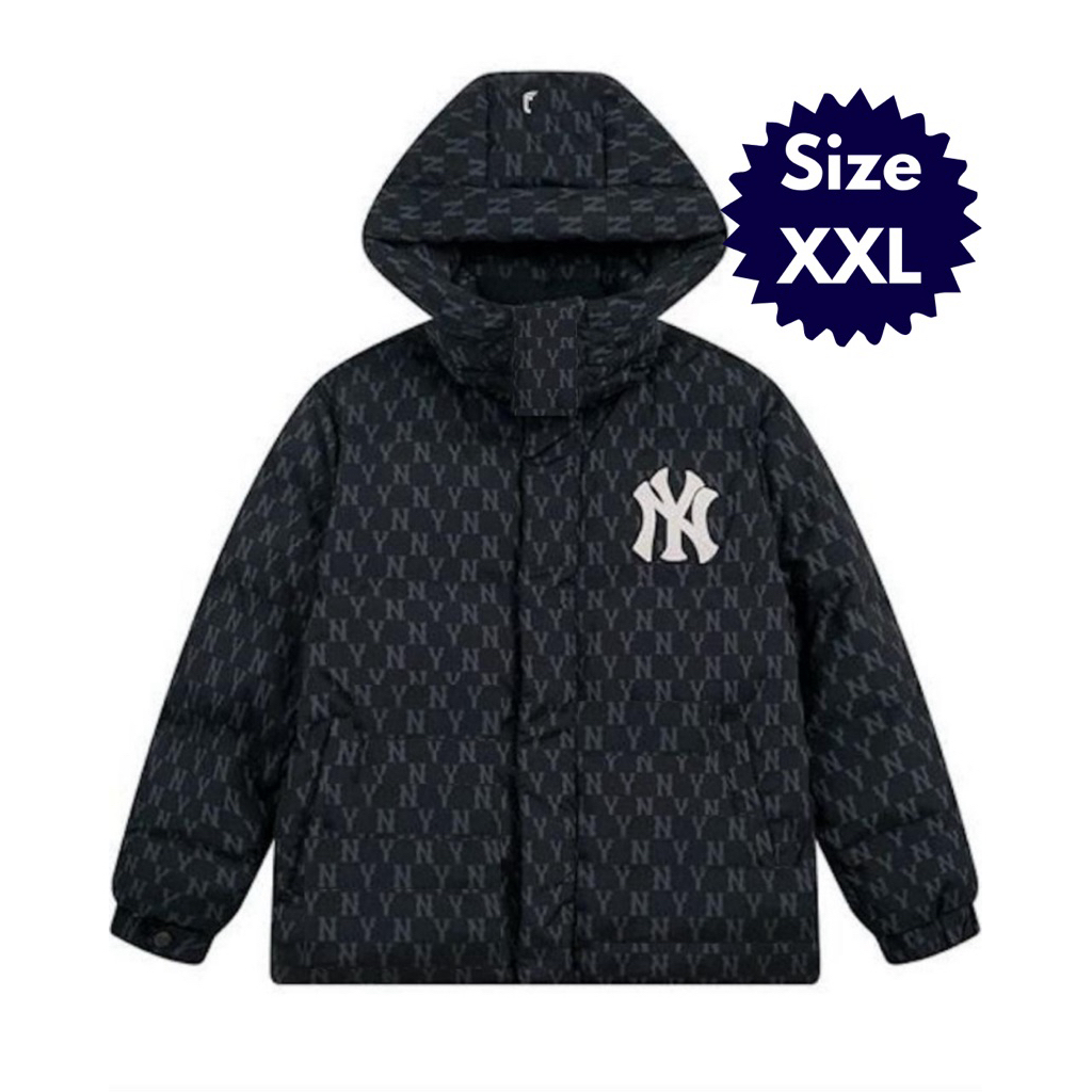 WATERPROOF HOODED JACKET MLB NY MONOGRAM IN BLACK 2XL
