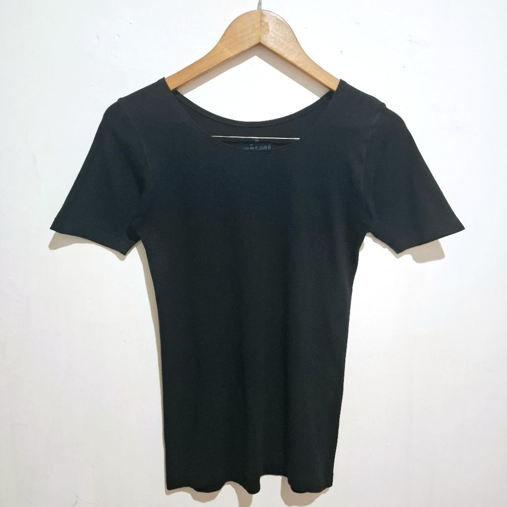 T Shirt MUJI Basic Full Cotton Black (M)