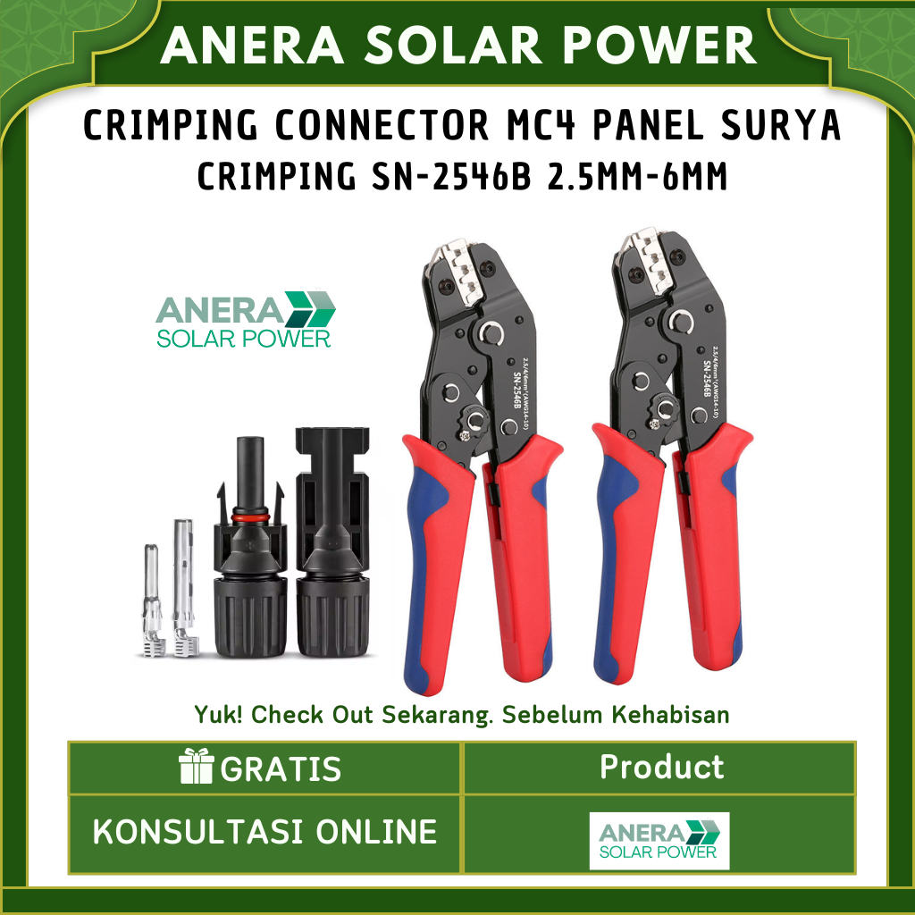 Tang Crimping SN-2546B / Press Tang Skun MC4 konektor Panel Surya Solar Panel mc4 Skun kabel 4mm-6mm