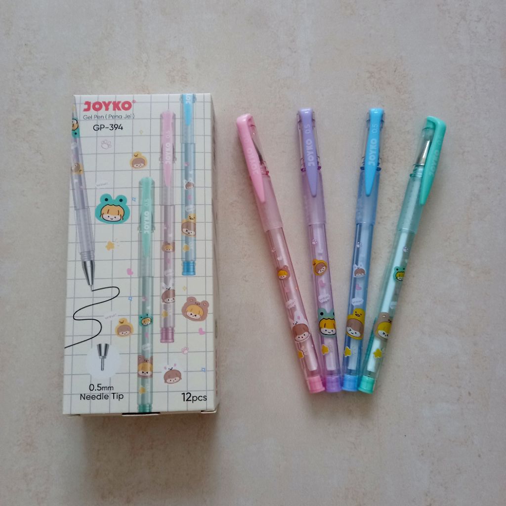 

[ PACK ISI 12 MURAH ] Pulpen Gel Pen Pena Jel 0.5 mm Joyko GP 394 Needle Tip