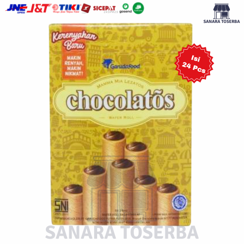 

Chocolatos Gery Wafer Roll 1 Box Isi 24 Pcs