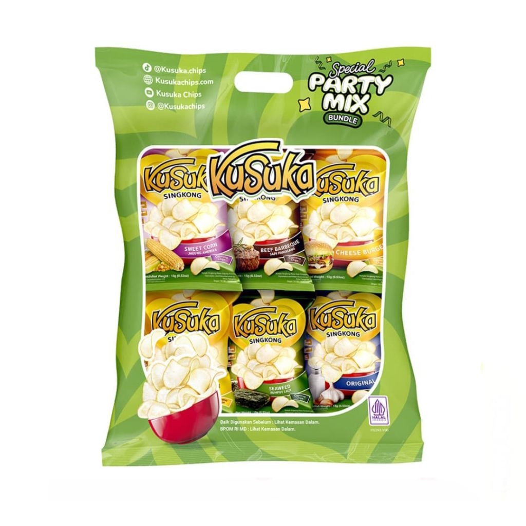 

Paket Kusuka Party Mix isi 6 pcs Chiki Kusuka PRJ 2025