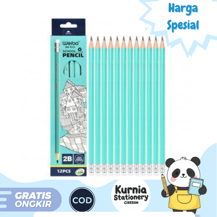 

Weibo School Pencil 2B / Pensil 2B WB-9522 isi 12 pcs