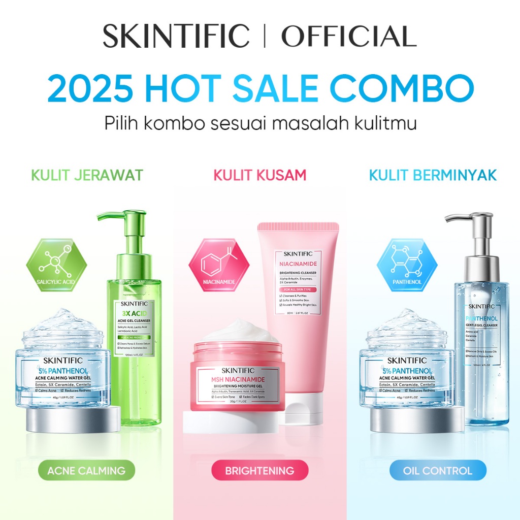 SKINTIFIC - 2PCS Cleansing&Moisture Set | Calming 5% Panthenol Gel Cleanser Oil Control Anti-acne Br