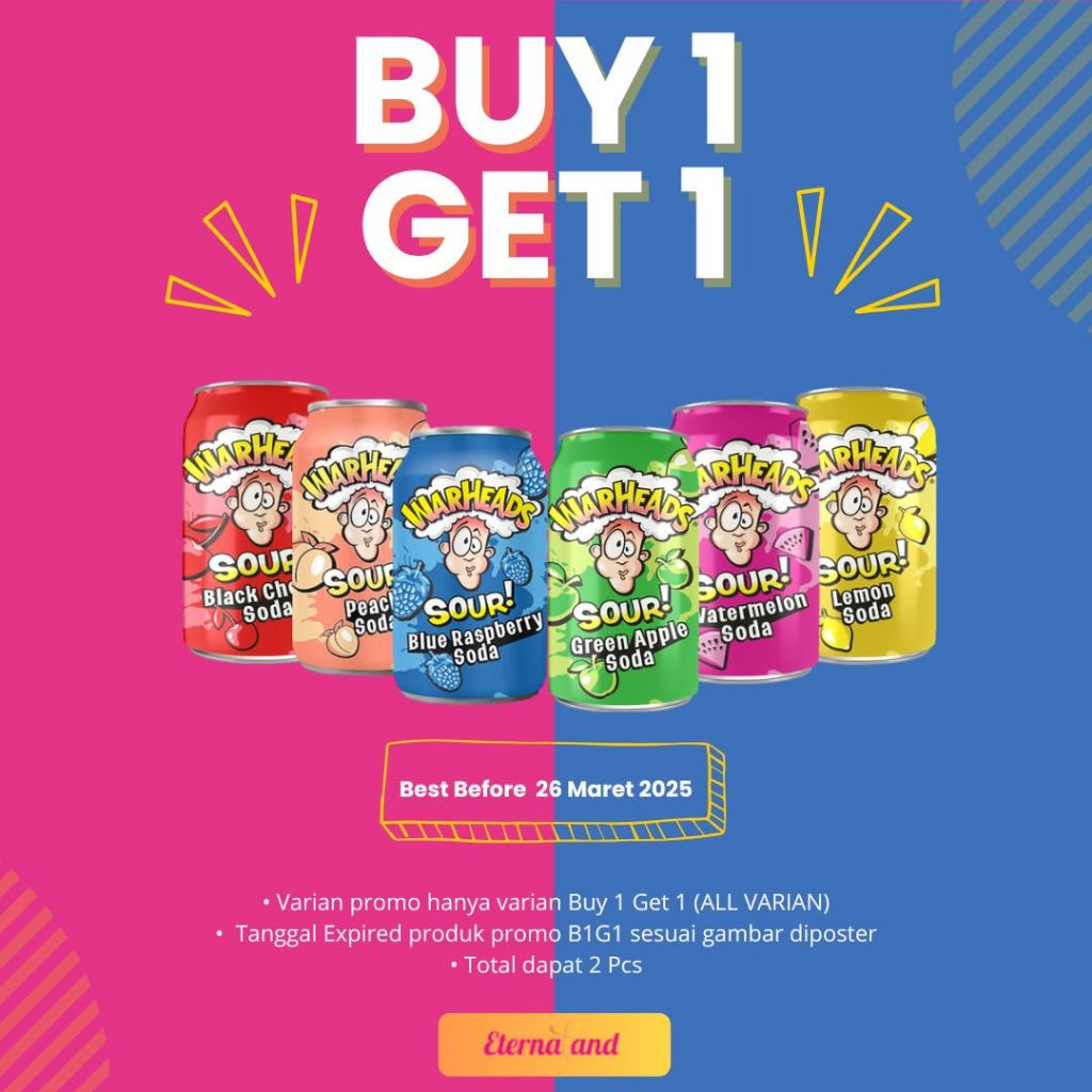 

Warheads sour soda - minuman soda warheads impor usa