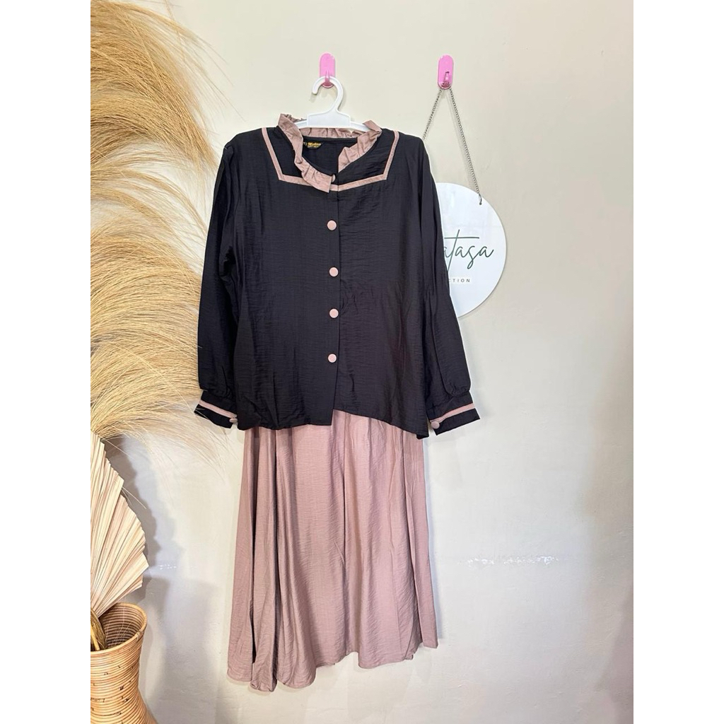 baju one set baju rok crinkel
