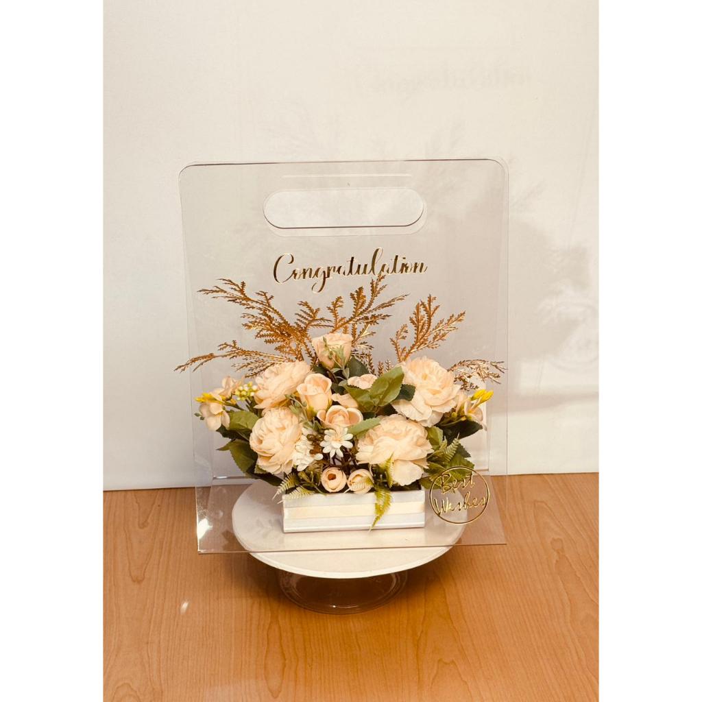 Tas Akrilik Segitiga I Hampers Bag Acrylic I Tas Akrilik Mewah I Tas Akrilik Jinjing