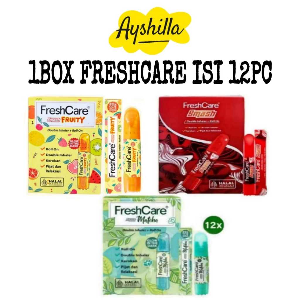 FreshCare 1 BOX isi 12- Matcha 4 in 1 Double Inhaler + Roll On fresh care