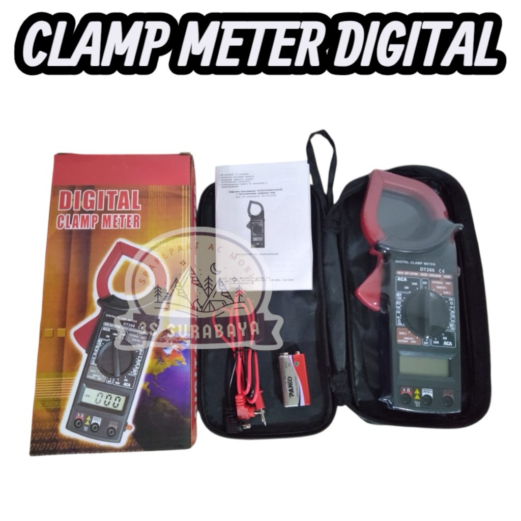 Clamp Digital Universal Check Ampere Voltase Mobil kelistrikan Ac rumah Kulkas  Klem Meter (Baru/New