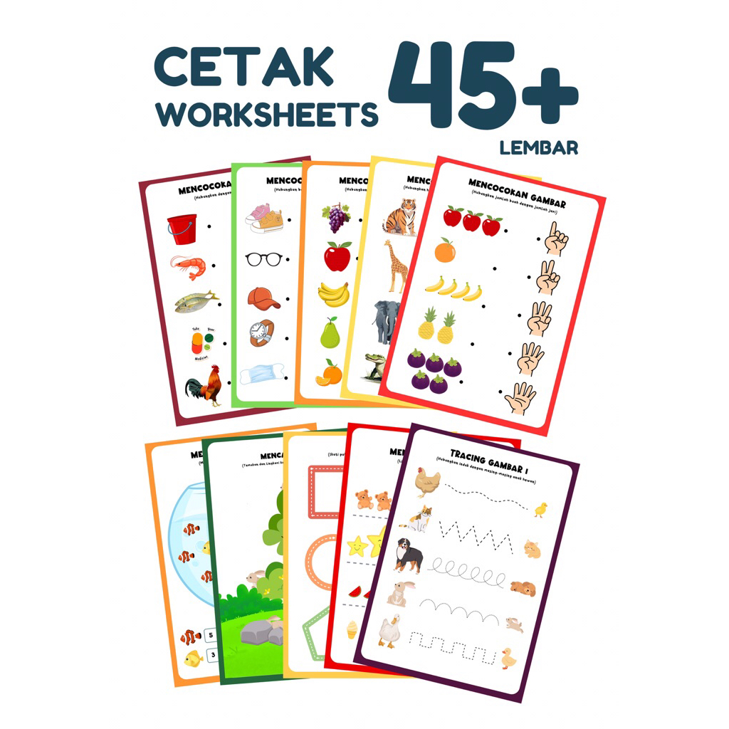 CETAK WORKSHEET | WORKSHEET ANAK | WORKSHEETS ANAK | MAINAN EDUKASI ANAK