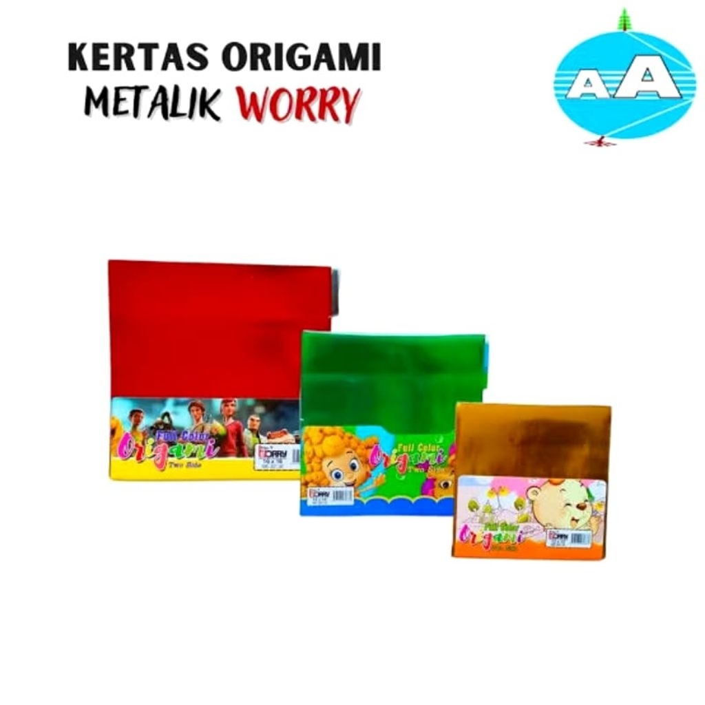 

METALLIC FOLDING PAPER KERTAS LIPAT ORIGAMI METALIK KILAP EMAS 12 14 16