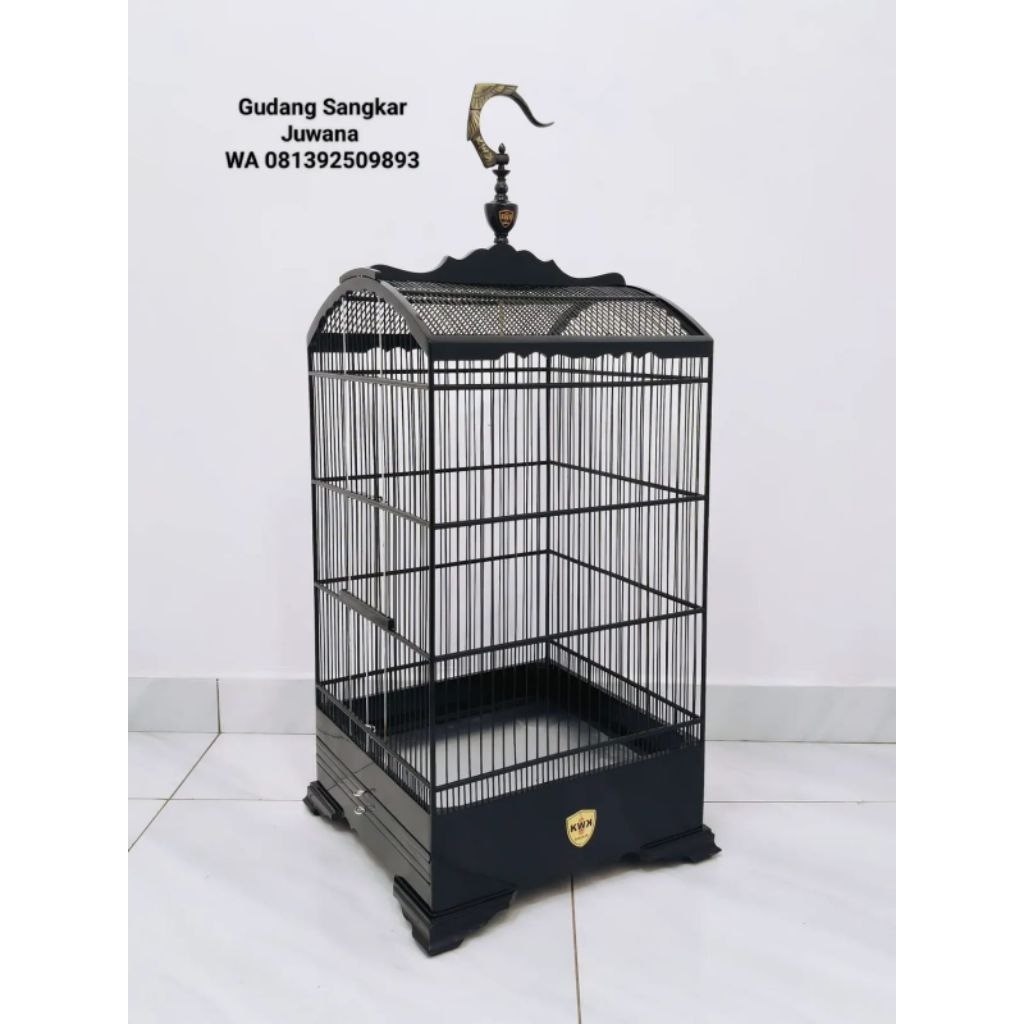 Sangkar Kosan KWK BP. Jati 40x40 cm. Ruji Bambu. + Full set Kerodong + Free Pallet Kayu