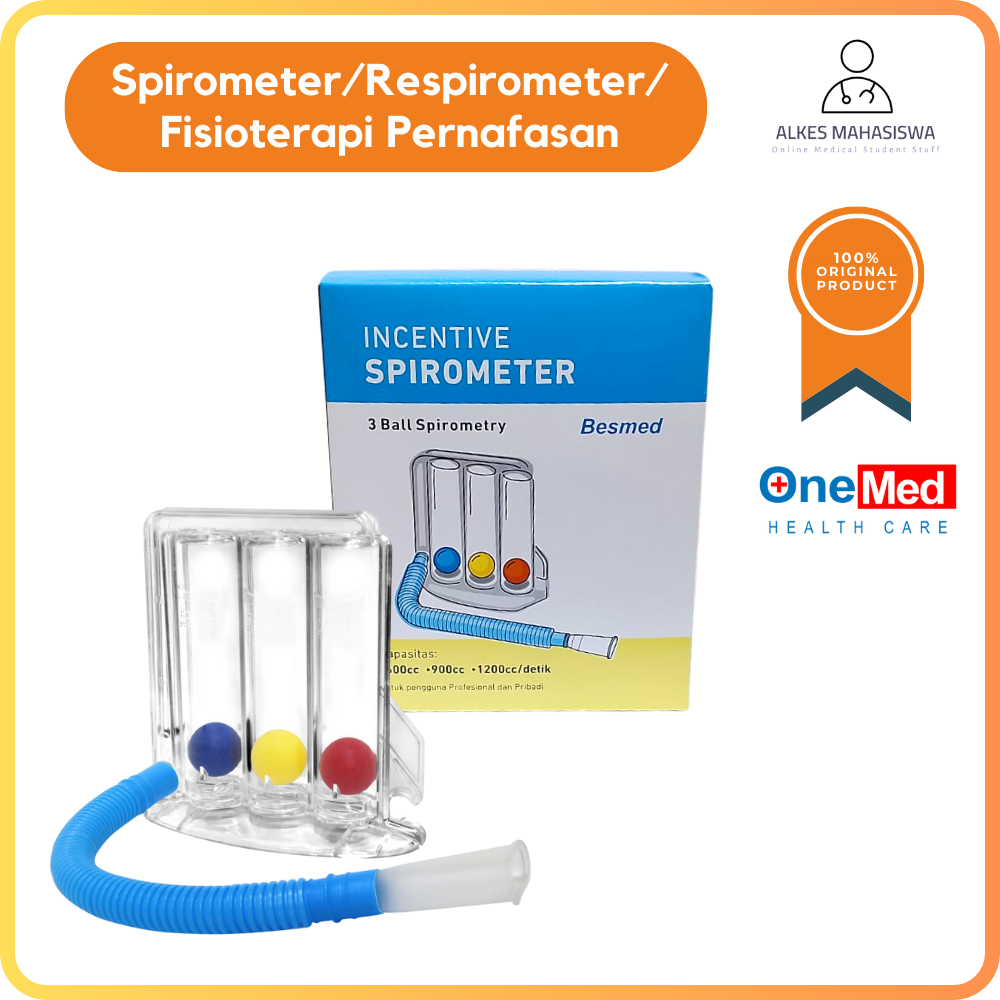 ONEMED Incentive 3 Ball Spirometer / 3 Bola  Incentive Spirometri Besmed
