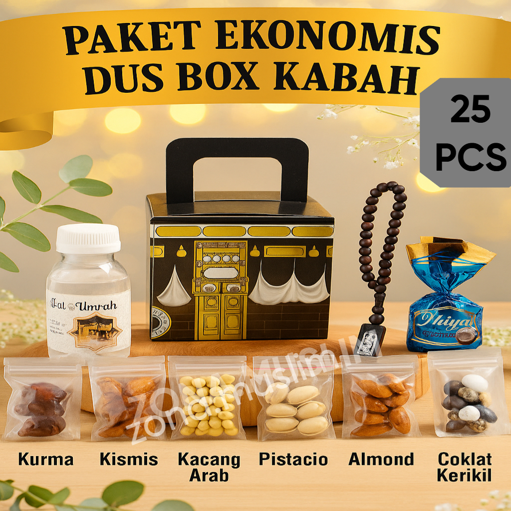 

Paket Oleh Oleh Haji dan Umroh dus Box Kabah 25PCS Paket A-H