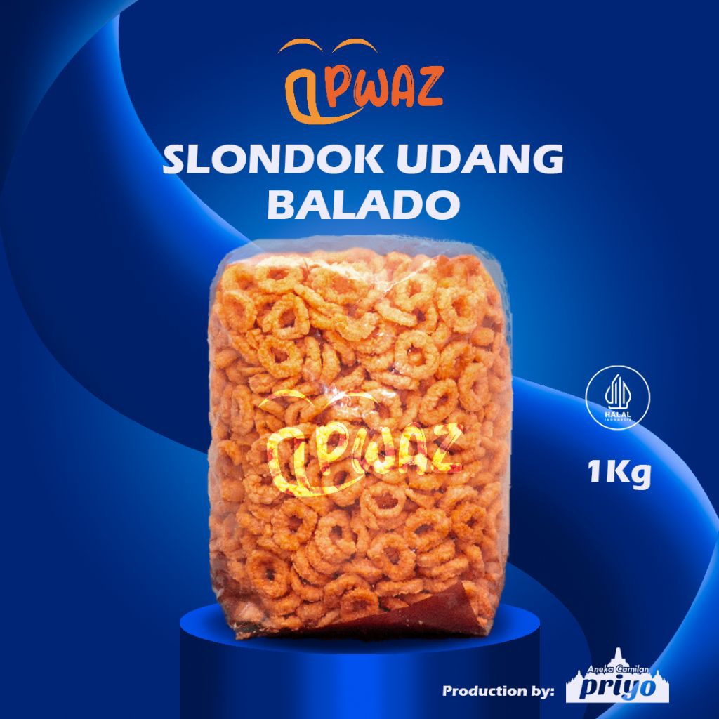 

Slondok Udang Balado Pedas Gurih Asli Magelang 1kg | Priyo Snack Borobudur Halal Fresh