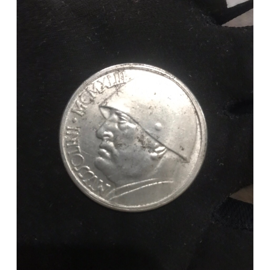 coin mussolini italy vintage antik jadul retro