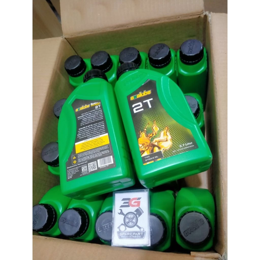 1 DUS OLI EVALUBE 2T 0.7L HIJAU ISI 20 BOTOL OLI SAMPING