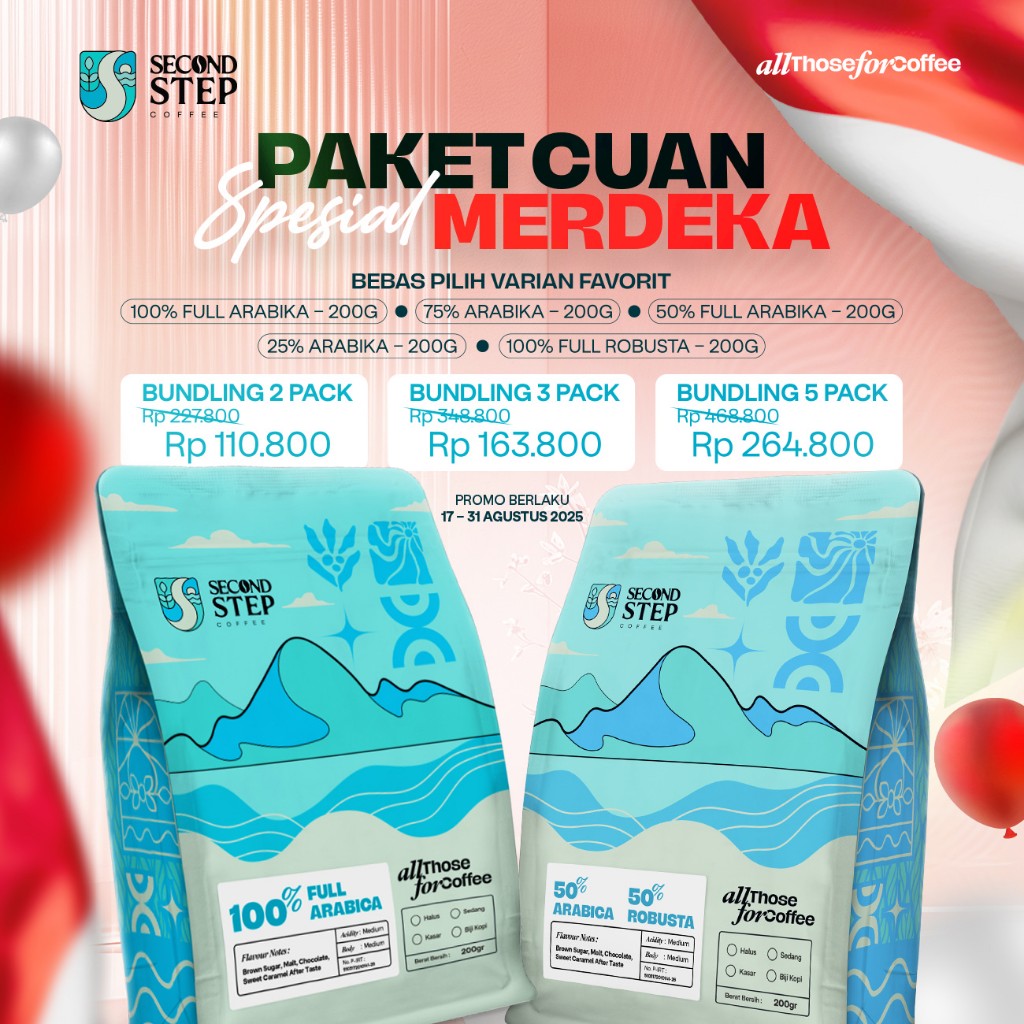 

Paket Cuan Spesial Kemerdekaan Biji Kopi Bubuk Commodity Blend Hemat Merdeka