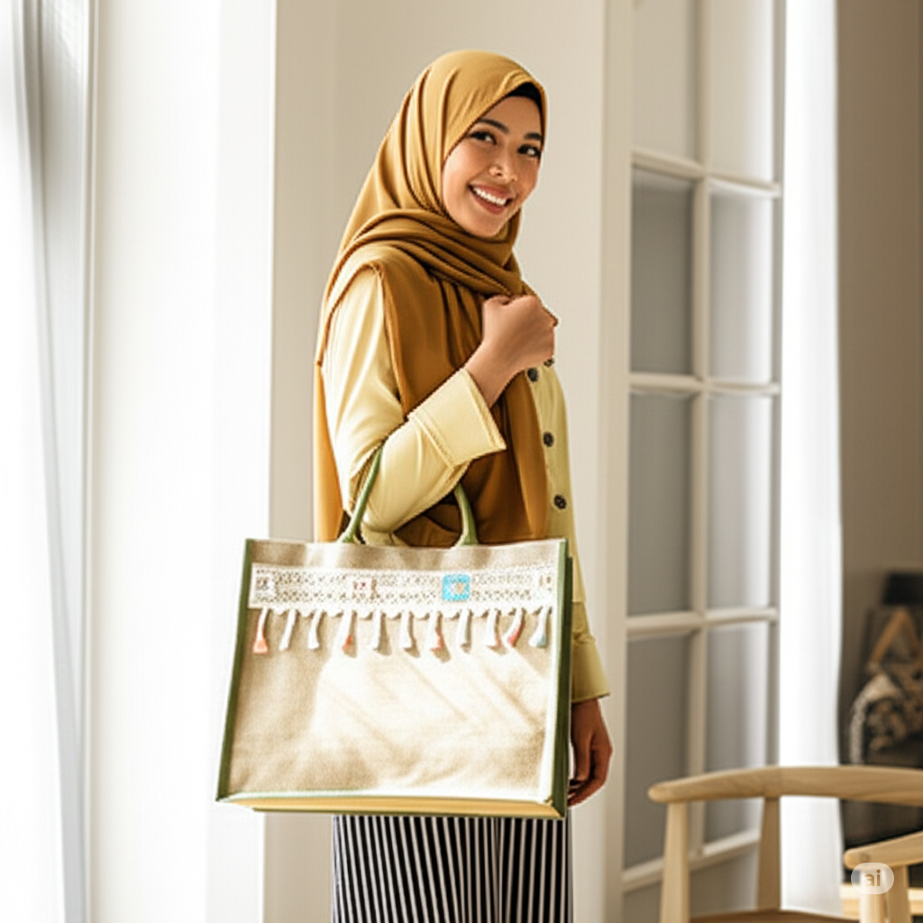 Tote Bag Tas Goni / Tas Goni / Jute Bag / Tote Bag Goni / Tas Goni Artistic Hand Bag Muji Premium Qu