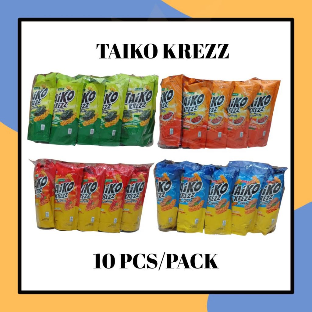 

Taiko Krezz GuriPang 28gr x 10pcs/pack Snack Crispy Gurih Renyah Guri Pang Krispi Rasa Rumput Laut Sweet Spicy Sapi Panggang Sambal Daun Jeruk