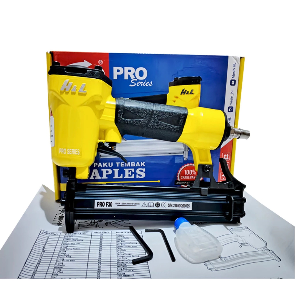 

H&L Alat Staples Tembak Angin F30 HL F30 HNL / Air Nailer Mesin Hekter Stapler Udara F 30