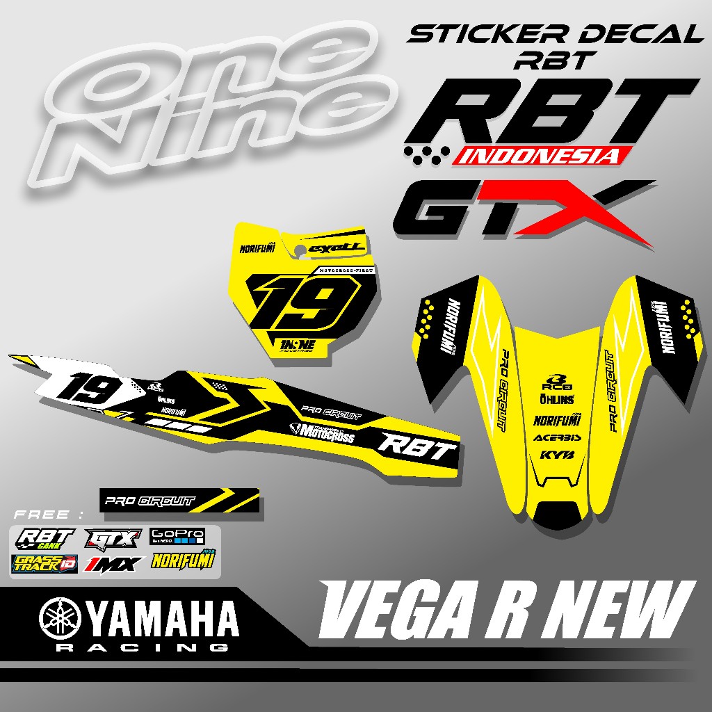 Decal Stiker Bebek Modif Trail RBT GTX Vega R New Full Body Modif Supermoto KTM OneNine Sticker X01