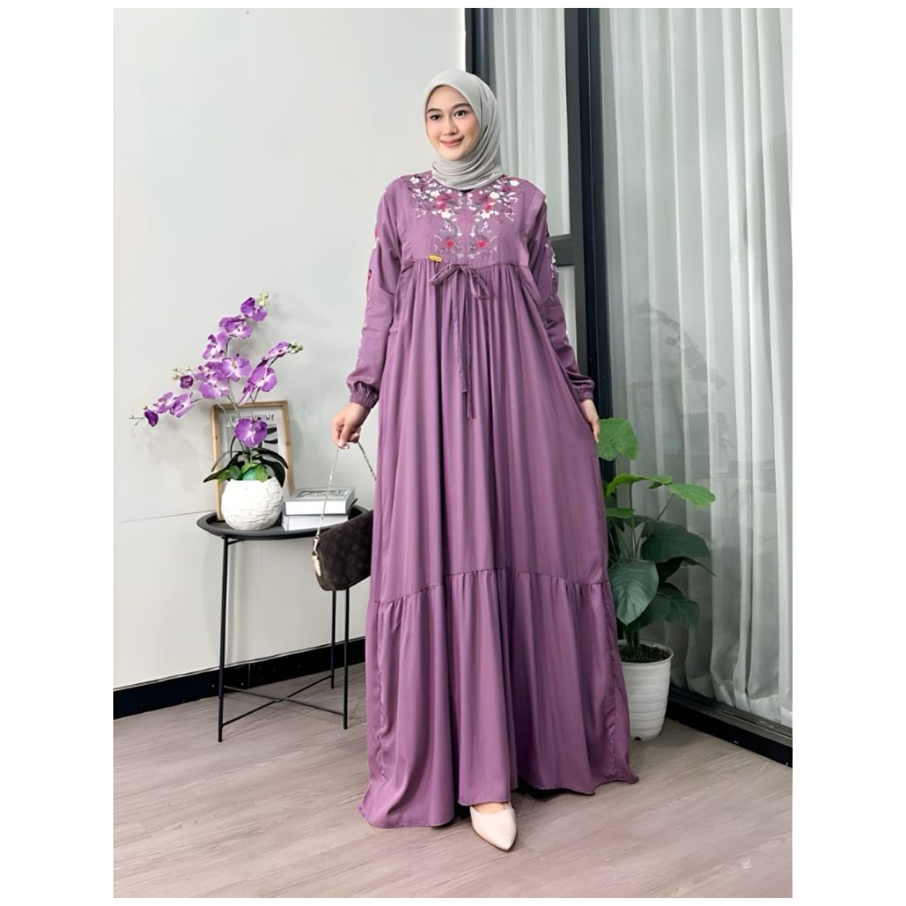 gamis amanda dress polo linen