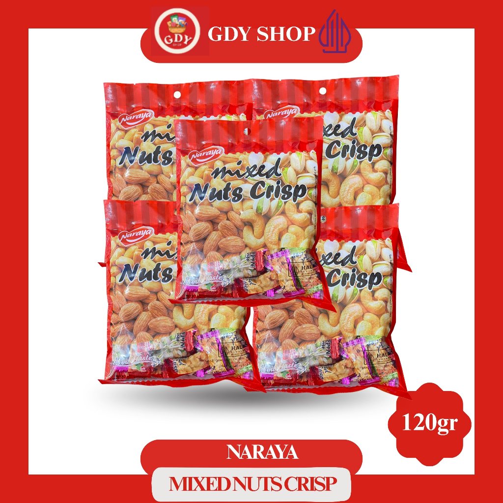 

Naraya | Mixed Nuts Crisp | 120gr | Permen Kacang
