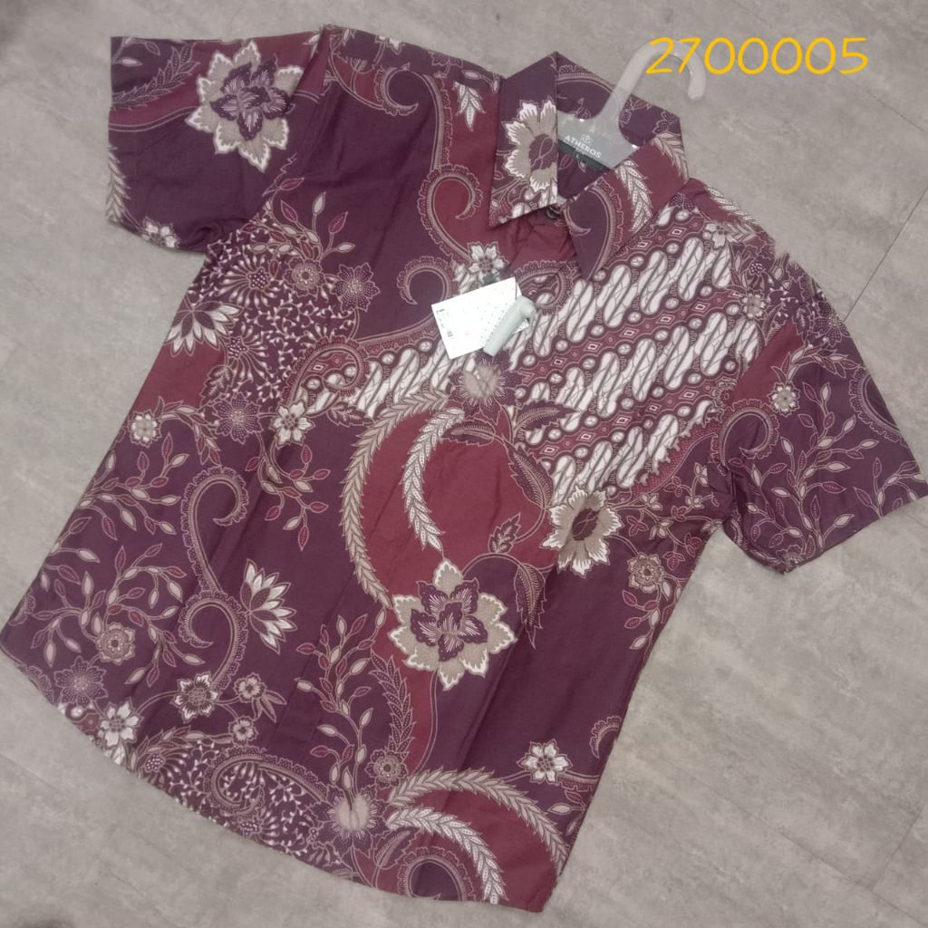 kemeja batik Atheros lengan pendek
