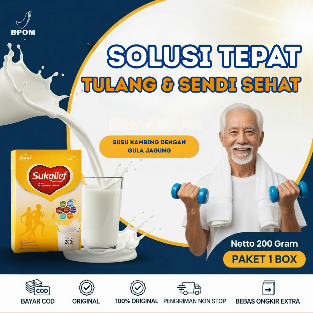 

Original Asli Sukalief Susu Kambing Atasi Nyeri Sendi Asam Urat Rematik Pegal Linu Tulang & Sendi