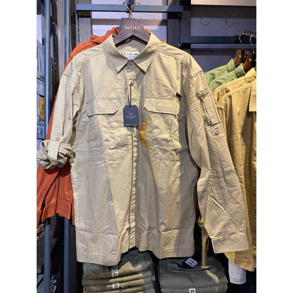 Kemeja Pria Tactical Outdoor MGEE Original GORDON CKPR 078 LIGHT KHAKY