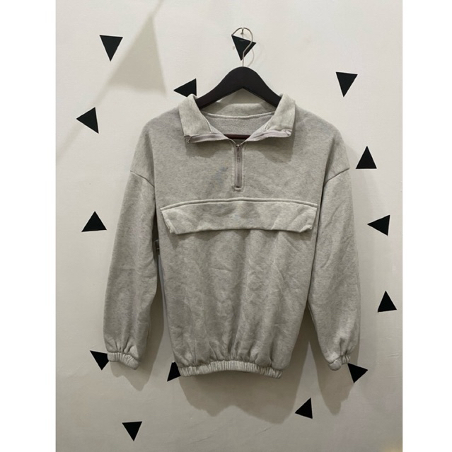 Crewneck half zipper