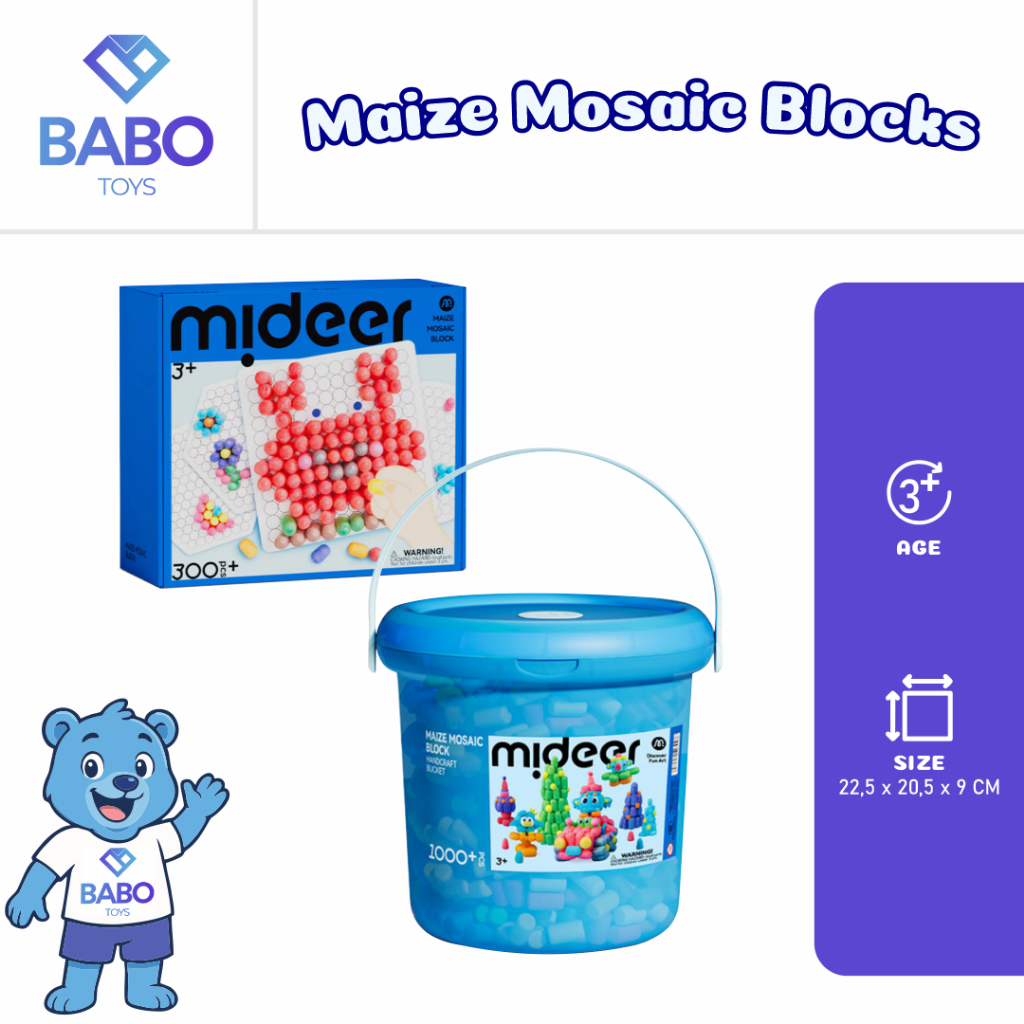 Mideer Maize Mosaic Block Mainan Edukasi Seni Kreasi Kreatifitas Anak Perempuan Laki Laki 3 Tahun +
