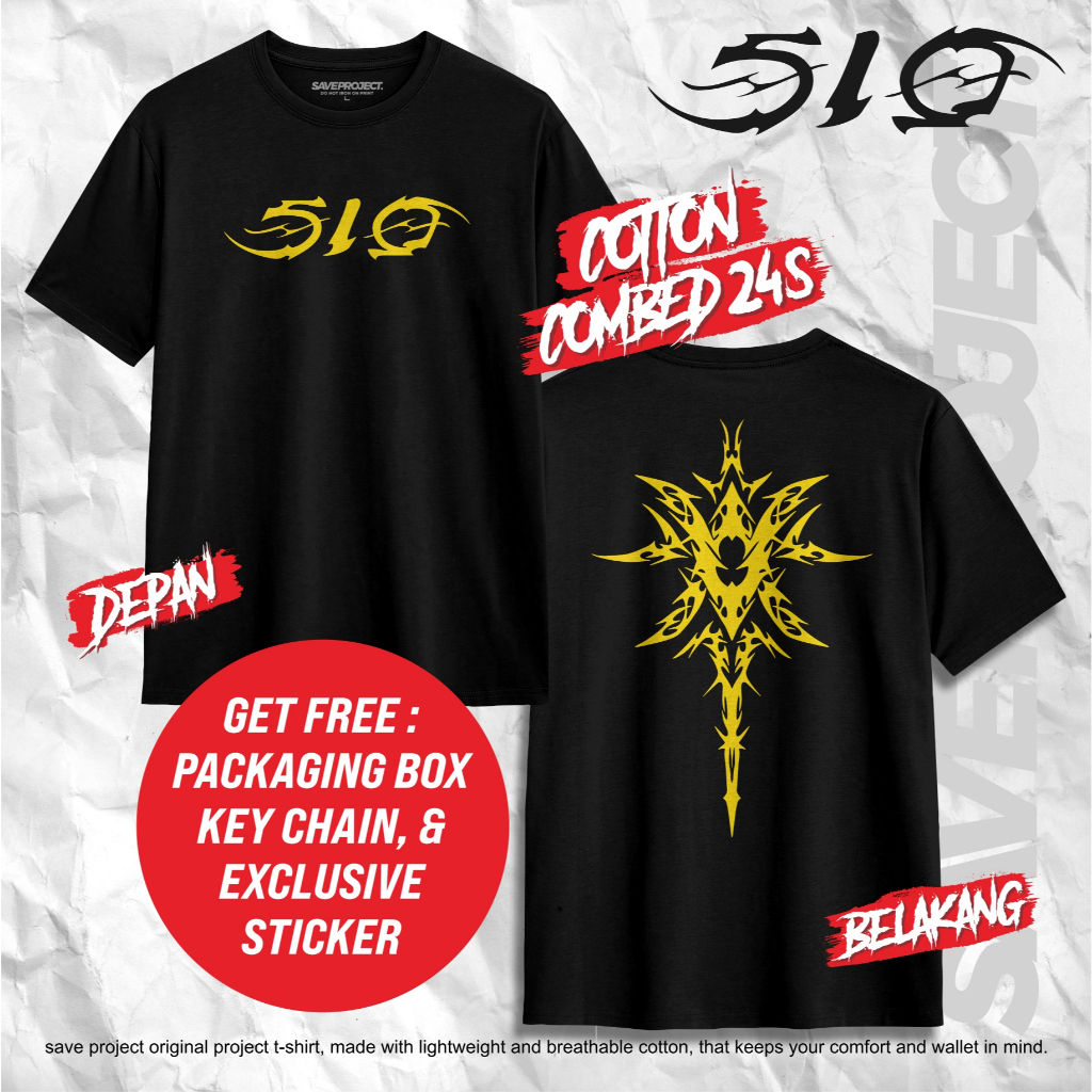 SAVE. Project | 510 Merch Kaos Band "TRIBAL" | Kaos 510 Band | Kaos Metal | T-Shirt Band Unisex | TS