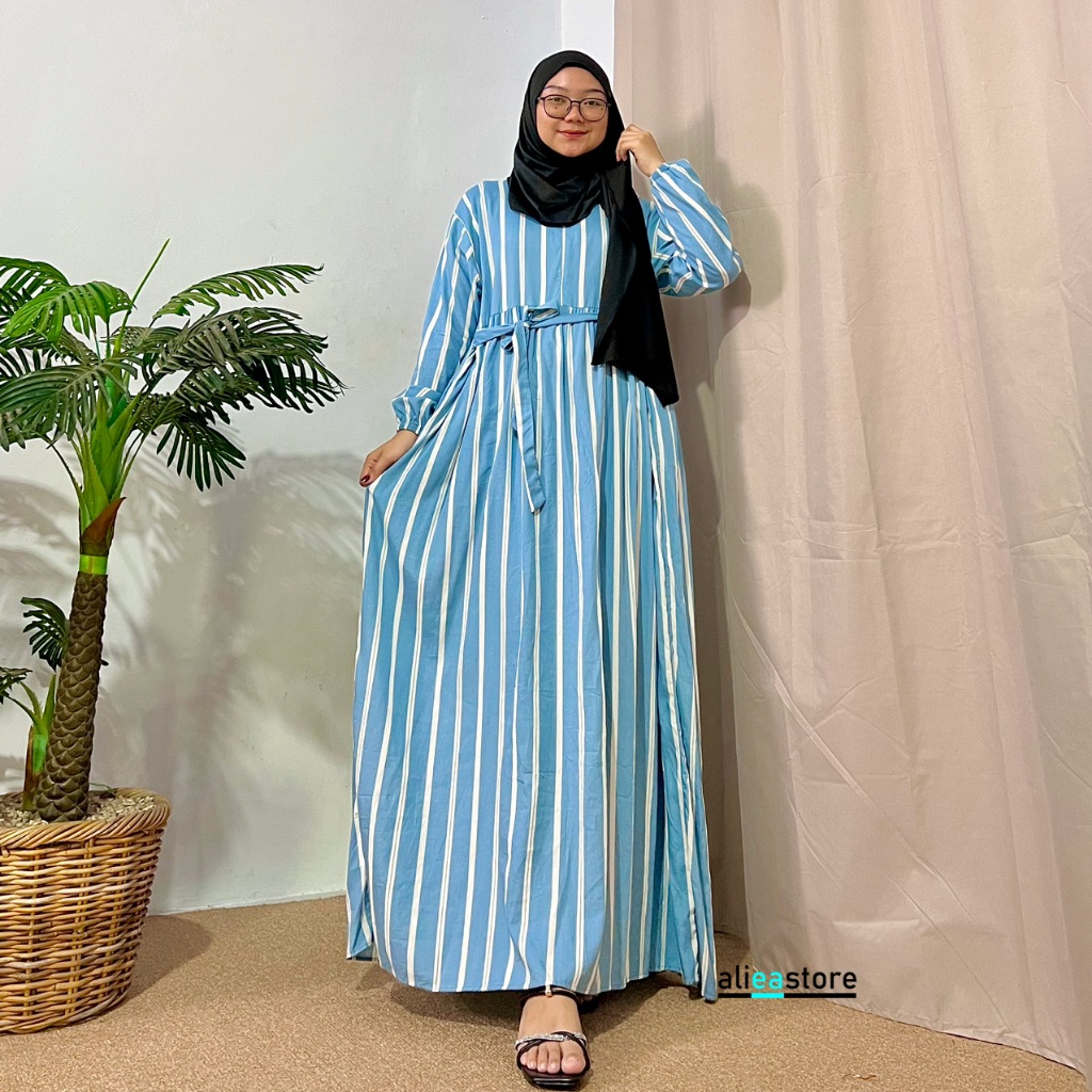 Daster Gamis Tali Pinggang Maxi Dress LD 120 Bumil Busui Rayon Premium Daily Wear