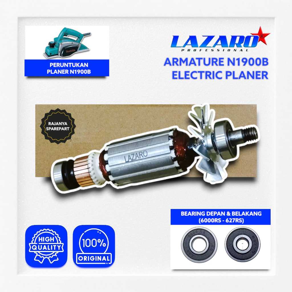 SPAREPART Armature Angker Mesin Serut Planer N1900B LAZARO N1900B Armature Angker Electric Planer Se