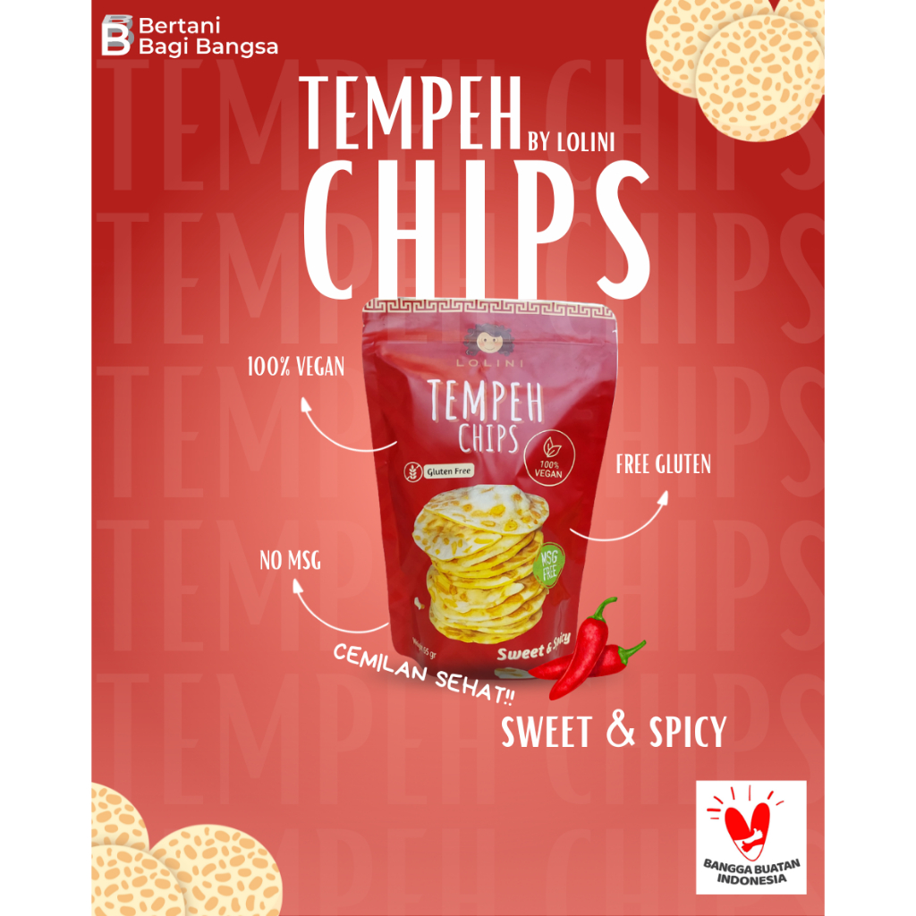 

Keripik Tempeh Chips Snack Sehat dan Cemilan sehat no MSG Free Glutten Sweet and spicy Flavour tanpa pengawet by lolini