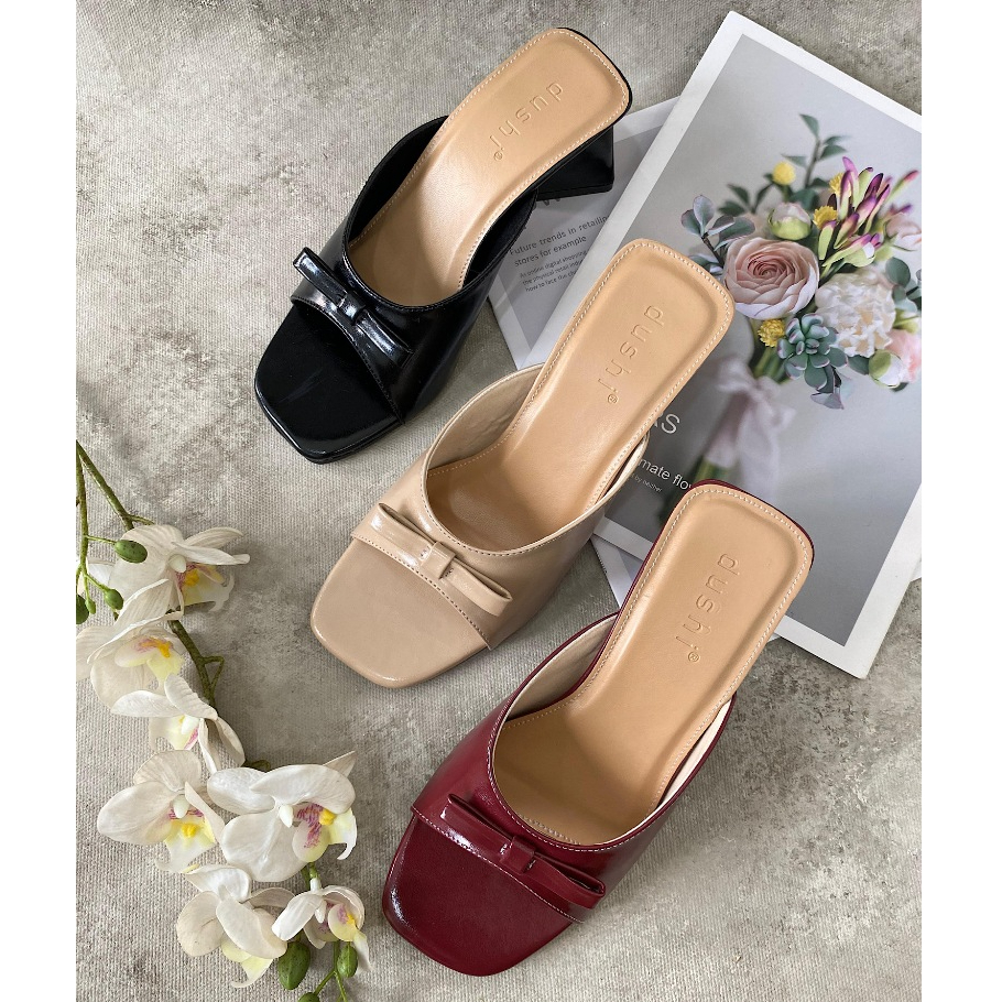 DUSHI CALISTA heels - Sendal wanita hak 5 cm heels slop kekinian