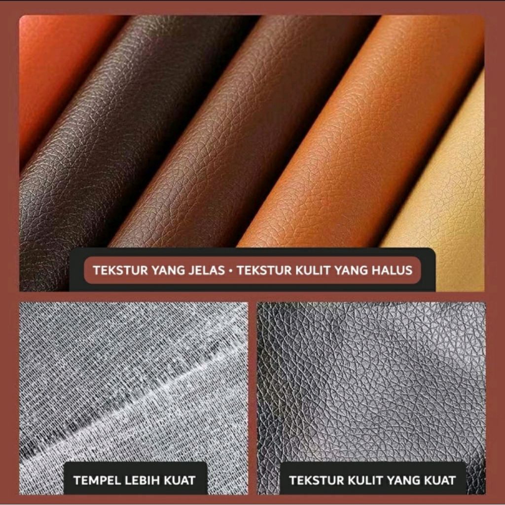 [COD]Bayar Ditempat || Stiker Kulit Jok Motor Mobil Stiker Kulit Perbaikan Sofa Sticker Kulit Cover 