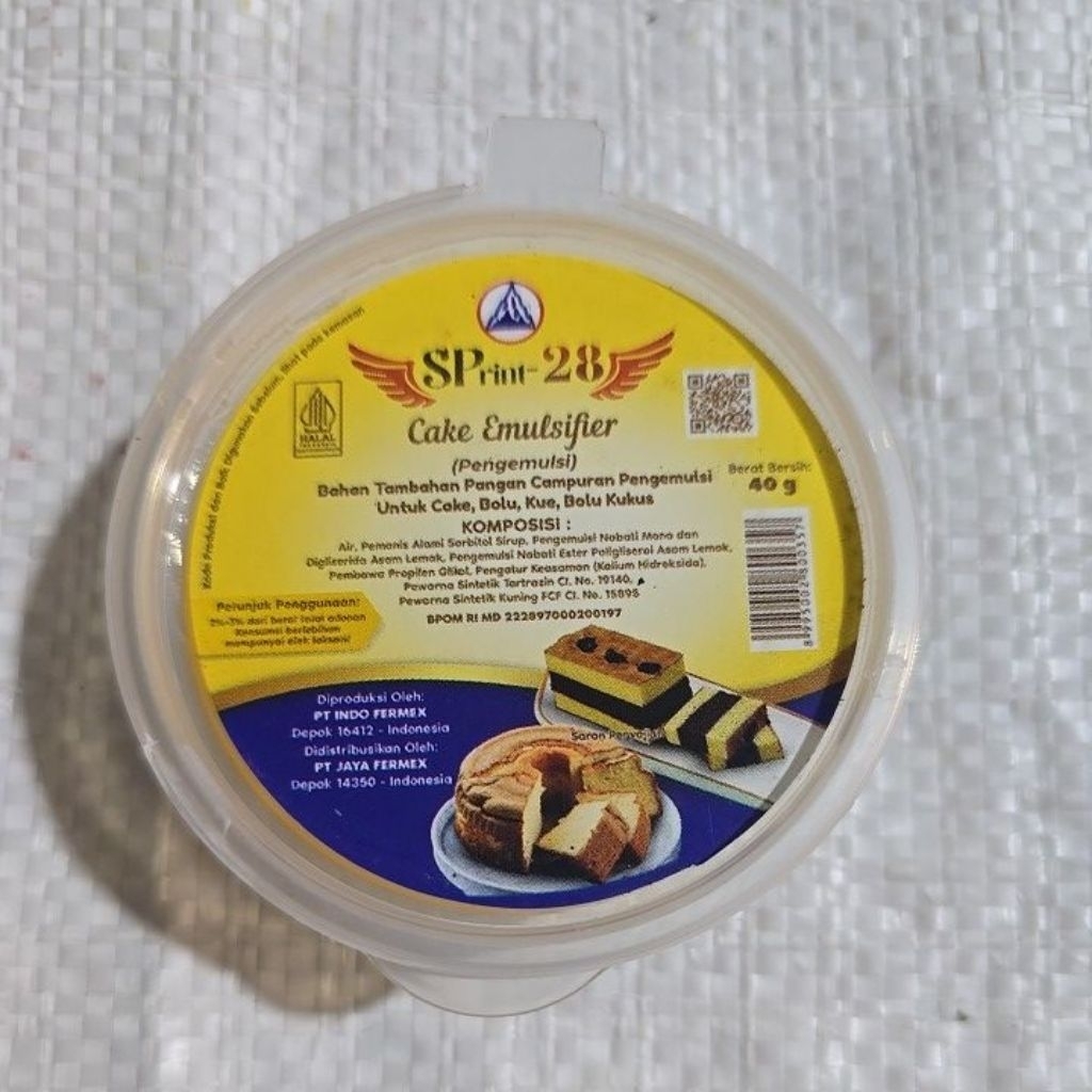 

SPrint-28 Cake Emulsifier / SP Pengembang Kue dan Bolu-40Gr