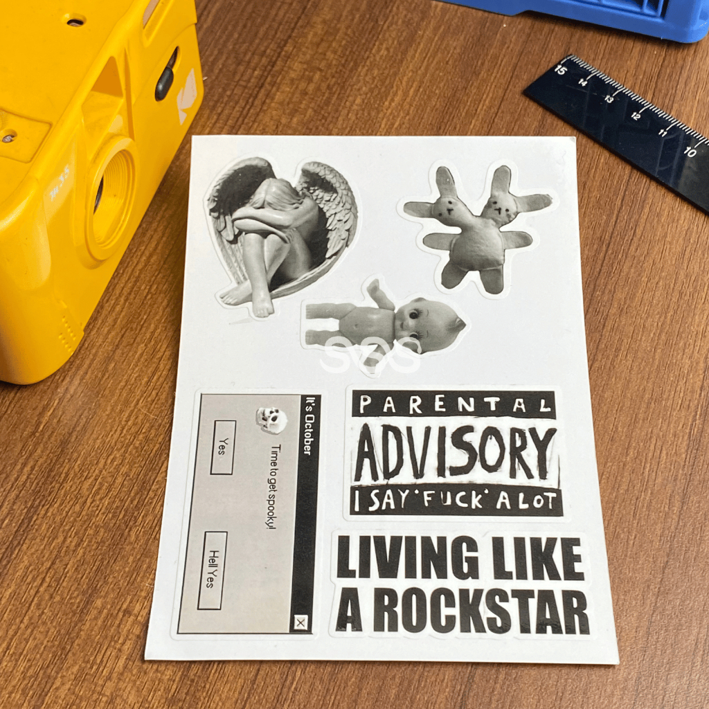 

STICKER BLACK & WHITE / AESTHETIC STICKER / STICKER TUMBLER / SUNDAY STICKER STUFF