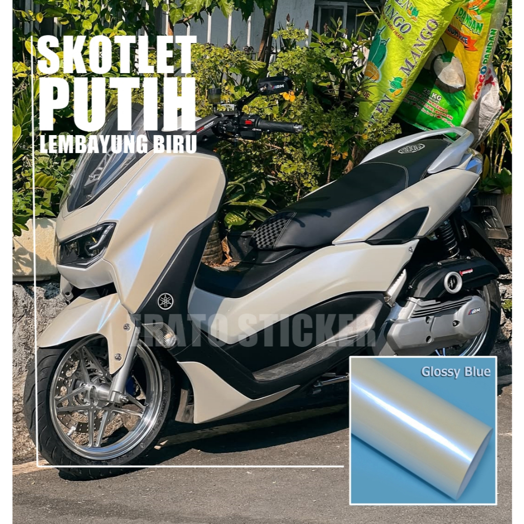 SKOTLET STIKER MOTOR PUTIH LEMBAYUNG BIRU SKOTLET PUTIH MUTIARA BLUE SKOTLET PELANGI SKOTLET BUNGLON