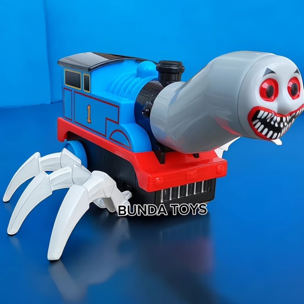 MAINAN KERETA LABA LABA KEPALA PANJANG KAKI BISA BERGERAK KERETA CHOO CHOO CHARLES KEPALA PANJANG MA
