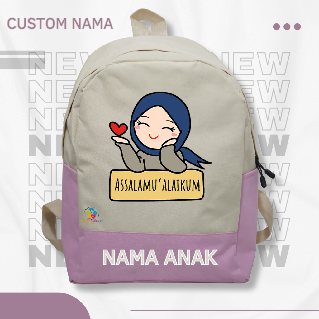 Tas Ransel Backpack Anak Muslimah Putri / Ransel Anak Sekolah Perempuan