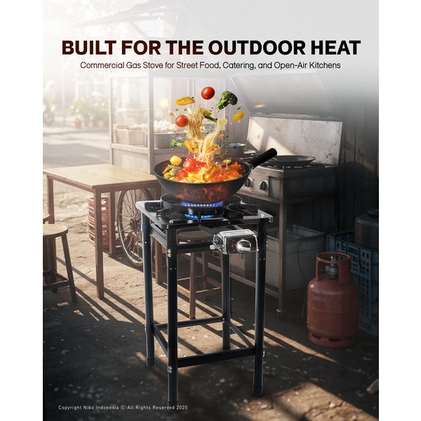 Kompor Gas Satu Tungku Niko Murah Berkualitas - DLP 21L (A BLACK) Free Packing Bubble Wrap