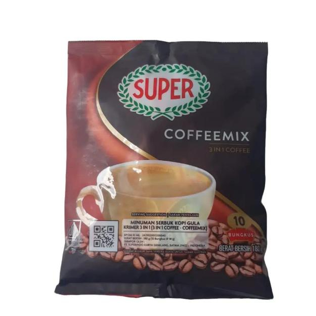

SUPER Coffee Mix 10 Sachet - Kopi Mix 3 in 1 Praktis Nikmat Lezat