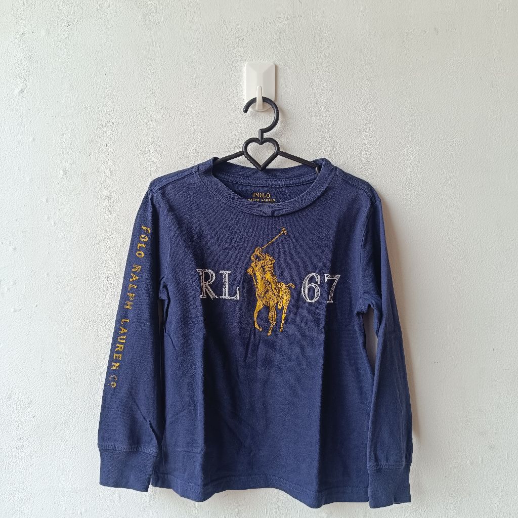 Preloved Kaos Panjang Anak 3-4y Polo Ralph Lauren Navy