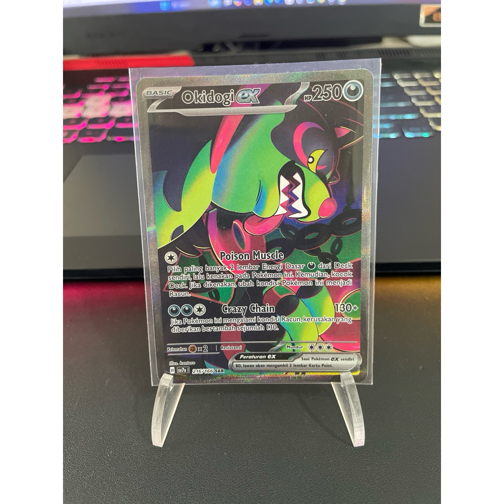 Pokemon TCG Indonesia sv7s Okidogi ex 216/166 SAR