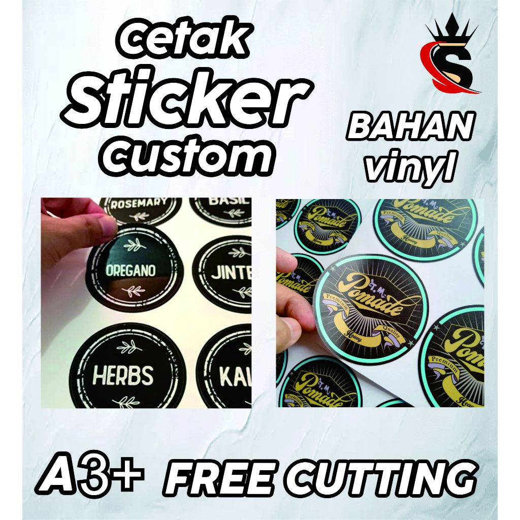 

[BANJARMASIN] CETAK STIKER CUTTING KEMASAN VINYL LABEL BULAT, KOTAK DAN POLA LAIN SIAP TEMPEL [ANTI AIR]