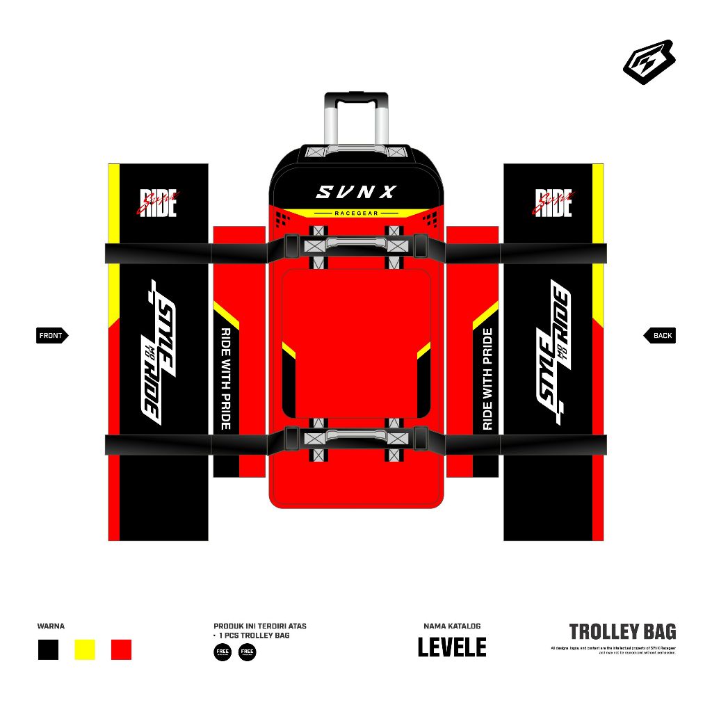 SVNX TROLEYBAG LEVELE SERIES / TAS KOPER PERLENGKAPAN BALAP / TROLLEY BAG MOTOCROSS / RACING GEAR BA